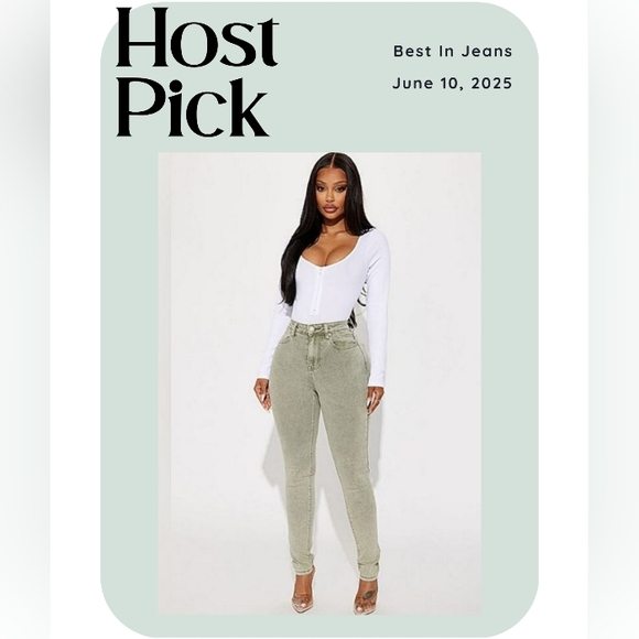 Fashion Nova Denim - Shape Up Sculpting Stretch Skinny Jeans - Green